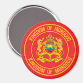 Marokko Round Emblem Magneet (Voorkant / Achterkant)