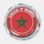 Marokko Round Emblem Magneet (Voorkant)