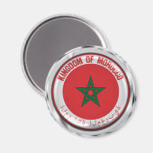 Marokko Round Emblem Magneet (Voorkant / Achterkant)