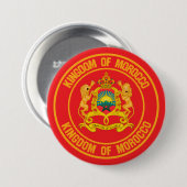 Marokko Round Emblem Ronde Button 7,6 Cm (Voorkant /achterkant)