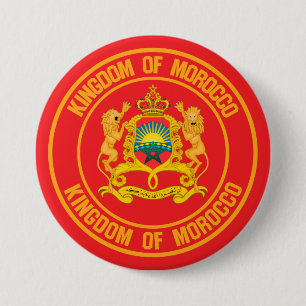 Marokko Round Emblem Ronde Button 7,6 Cm