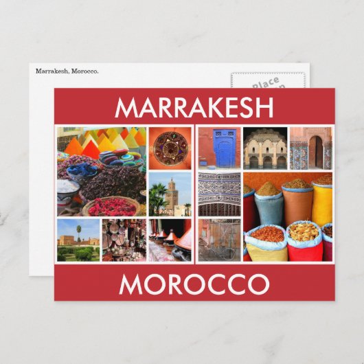 marokko scènes marrakesh briefkaart (Voorkant / Achterkant)
