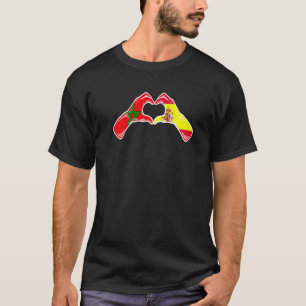 Marokko Spanje Vlag Marokkaans Spaans Hart T-shirt
