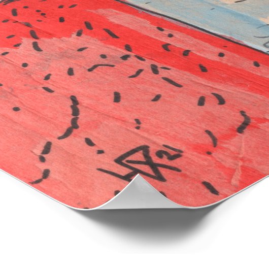 Marokko Street Cityscape Paper Collage Sketch Art Poster (Hoek)