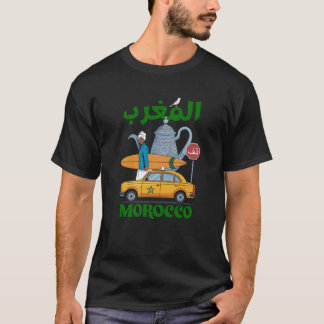 Marokko Surf Taxi Vintage Reisgrafiek Marokkaans T-shirt