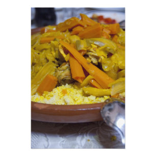 Marokko, Tetouan. Traditioneel Marokkaans gerecht  Foto Afdruk