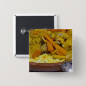 Marokko, Tetouan. Traditioneel Marokkaans maaltijd Vierkante Button 5,1 Cm (Voorkant /achterkant)