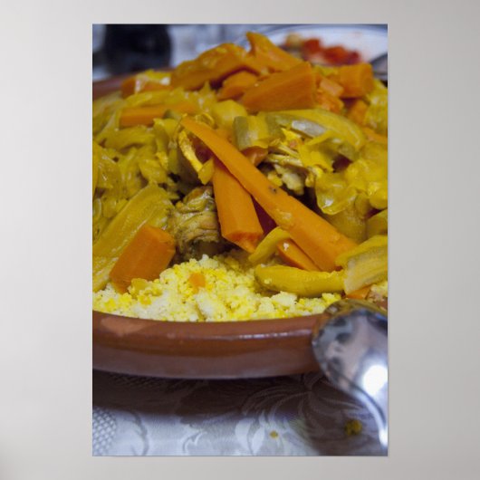 Marokko, Tetouan. Traditionele Marokkaanse maaltij Poster (Voorkant)