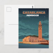 Marokko Travel Briefkaart Art, Casablanca Travel A (Voorkant / Achterkant)