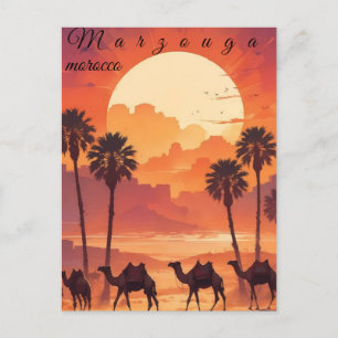 Marokko Travel Briefkaart Art, marzouga Travel Art