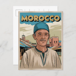 Marokko Travel briefkaart met lokaal man cadeau