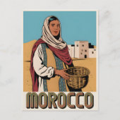 Marokko Travel briefkaart met lokale vrouw cadeau (Voorkant)