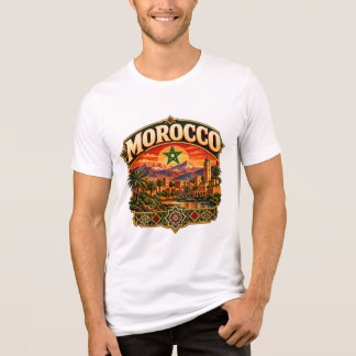 Marokko Vintage Berg Reiseposter Marokkaans Tri-Blend Shirt