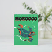 Marokko vintage reisposter kunst briefkaart (Staand voorkant)