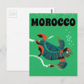 Marokko vintage reisposter kunst briefkaart (Voorkant / Achterkant)