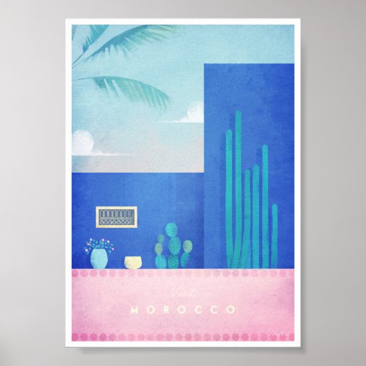 Marokko Vintage Travel Poster (Voorkant)