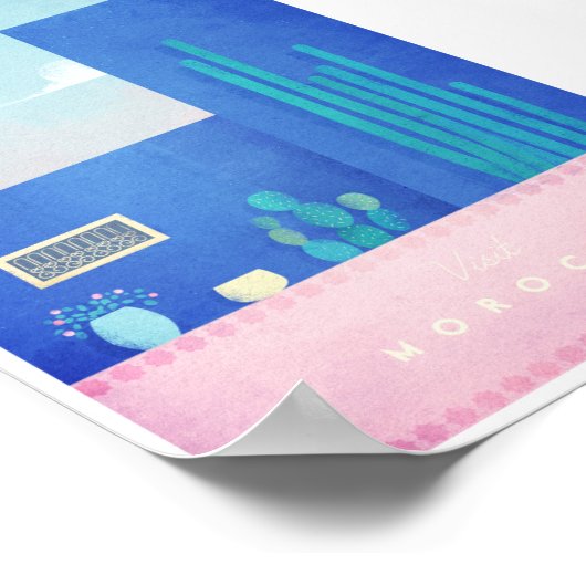 Marokko Vintage Travel Poster (Hoek)