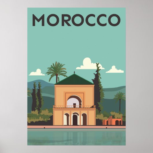 Marokko Vintage Travel Poster (Voorkant)