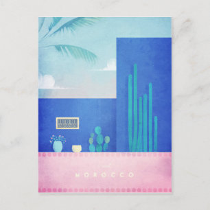 Marokko Vintage Travel Poster - Art Briefkaart