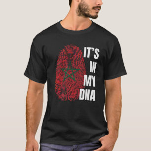 Marokko vlag DNA vingerafdruk zwarte geschiedenis T-shirt