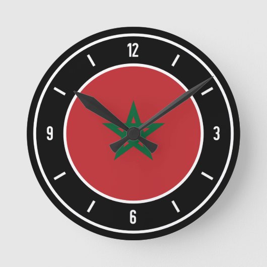 Marokko Vlag Elegant Ronde Klok (Voorkant)