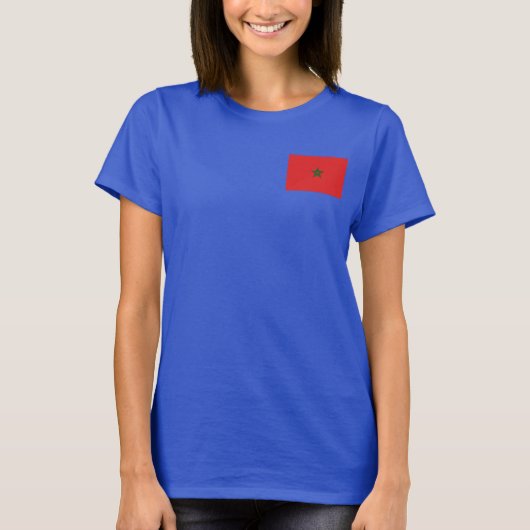 Marokko Vlag en kaart dk T-shirt (Voorkant)