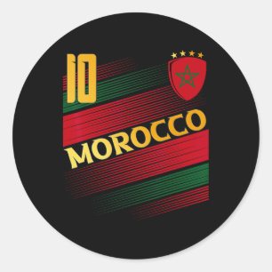 Marokko Vlag Marokkaanse Trots Liefhebbers Ronde Sticker