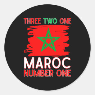 Marokko Vlag Marokkaanse Voetbal Supporter Voor Ma Ronde Sticker