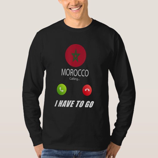Marokko Vlag Souvenir Marokko Roept Is Callin T-shirt (Voorkant)