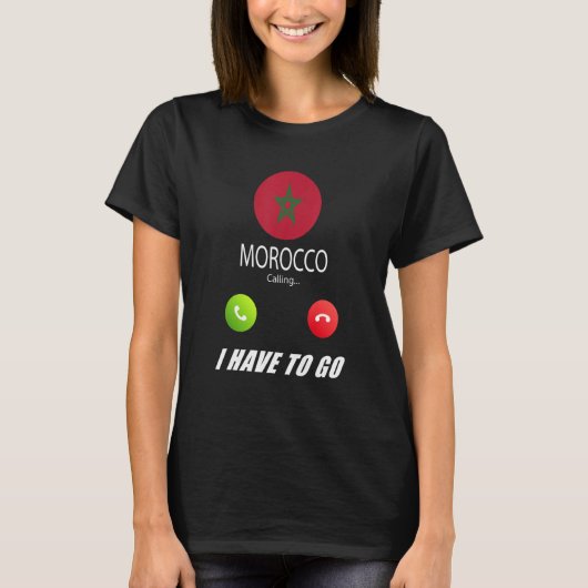 Marokko Vlag Souvenir Marokko Roept T-shirt (Voorkant)