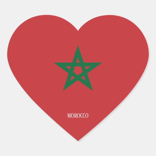 Marokko vlag Splendid Patriotic Hart Sticker (Voorkant)
