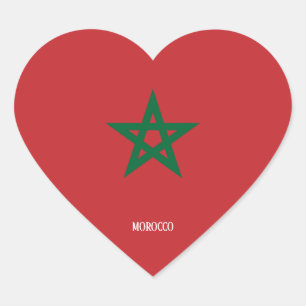 Marokko vlag Splendid Patriotic Hart Sticker