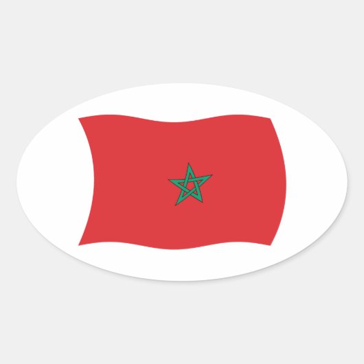 Marokko Vlag Sticker (Voorkant)