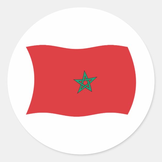 Marokko Vlag Sticker (Voorkant)