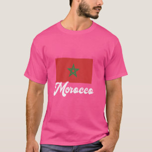 Marokko Vlag Trotse Marokkaanse roots Noord-Afrika T-shirt