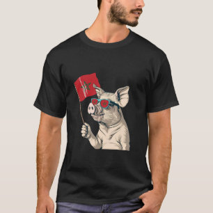 Marokko Vlag Varken Marokkaanse Roots Marokkaanse  T-shirt
