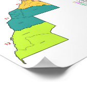 Marokko Vlaggenkaart met de contouren van de staat Poster (Hoek)