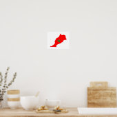 marokko - vlaggenkaartsymbool poster (Keuken)