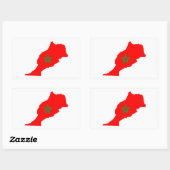 marokko - vlaggenkaartsymbool rechthoekige sticker (Vel)