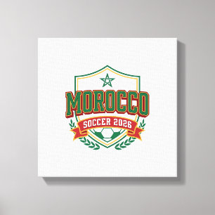 Marokko Voetbal 2026 Voetbal Vet Land Typografie Canvas Afdruk