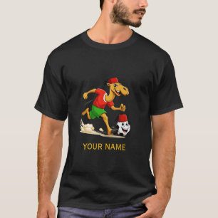Marokko Voetbal Kameel Mascotte Aangepaste Naam - T-shirt