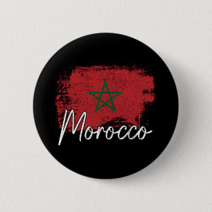 Marokko voetbal liefhebber cadeau Maroc Vlag Marok Ronde Button 5,7 Cm