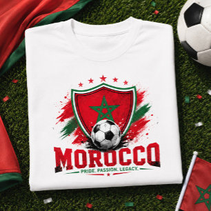Marokko Voetbalfan Atlas Leeuwen Voetbal Marokkaan T-shirt