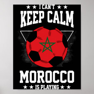 Marokko Voetbalshirt 2022 Vlag Grappig Voetbal Lie Poster