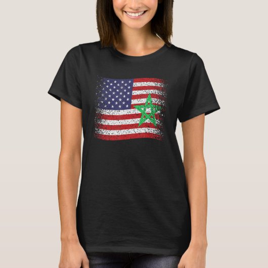 Marokko VS Vlag Marokkaanse Vlag T-shirt (Voorkant)