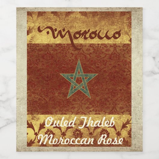 Marokko Wijnlabel Wijn Etiket (Enkel label)