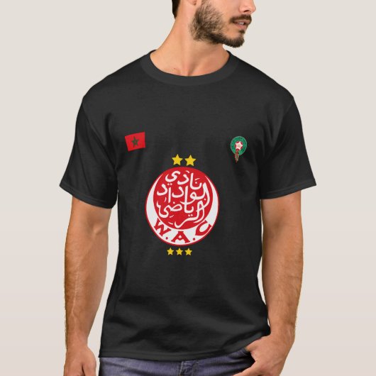 Marokko Wydad Casablanca Wac Voetbal Widad T-shirt (Voorkant)