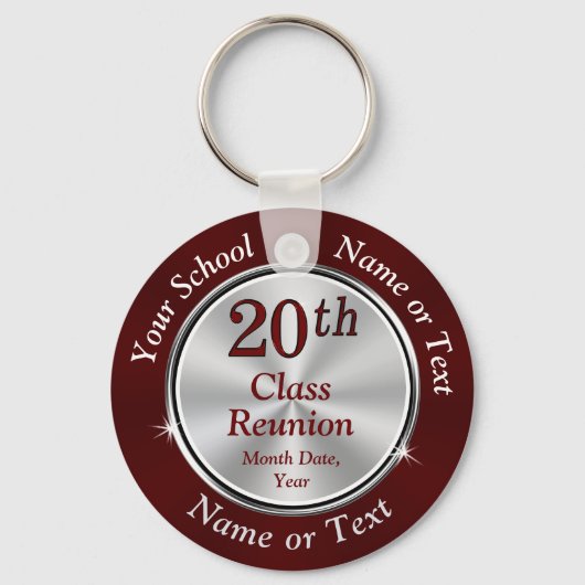 Maron 20th High School Reunion Party Favors Sleutelhanger (Voorkant)