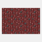 Maron & Black Graduing Cap Toss Wrapping Paper (Voorkant 3)