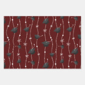 Maron & Black Graduing Cap Toss Wrapping Paper (Voorkant)